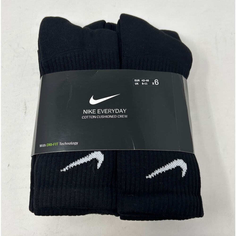 Nike Men's Socks Everyday Cushioned Athletic Fitness Crew Training Socks 6pairs